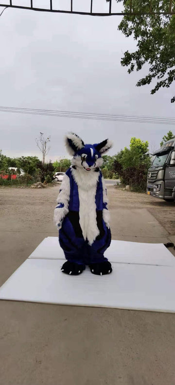 Blue Fox Cat Hair Digitigrade Fursuit Costumes Suit Furries Anime Teen & Adult Costume - FURSUIT by FurryMascot - CAT FURSUIT, Digitigrade Fursuit